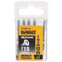 Акс.інстр DeWALT Біти ударні IMPACT TORSION, Т15мм, L=50мм, 5шт. DT7394T фото