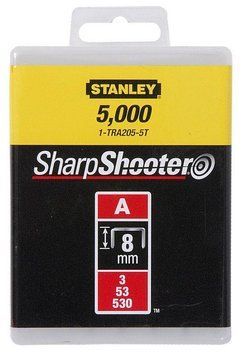 Скоби тип А висотою 8 мм, для степлера ручного Light Duty, в упаковці 1000 шт STANLEY 1-TRA205T 1-TRA205T фото