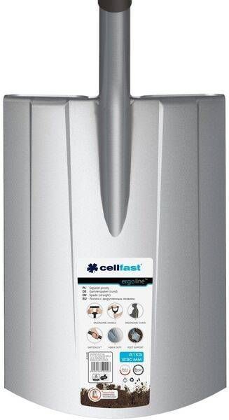 Лопата прямая Cellfast ERGO, закругленное лезвие, 123 см, 2.1кг (40-001) 40-001 фото