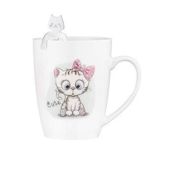 Чашка с ложкой 320 мл Ardesto Cute белый фарфор арт. AR3040BS AR3040BS фото