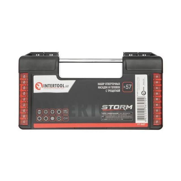 Набор насадок и головок с трещоткой 57 ед, STORM INTERTOOL VT-3657 VT-3657 фото