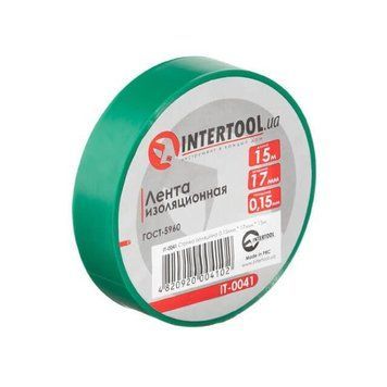 Стрічка ізоляційна 0.15мм*17мм*15м зелена INTERTOOL IT-0041 IT-0041 фото