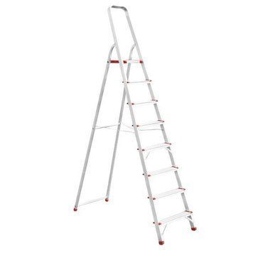 Стремянка из алюминия, 8 ступеней, высота до платформы - 1720 мм INTERTOOL LT-1008 LT-1008 фото
