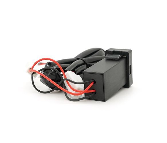 Flush-mounted car charger 38W-L01T03-Fuse, PD+QC, Type-C: 20W, USB: 18W, soldering wire kit with fuse, 33x22x58mm, Black 38W-L01T03-Fuse фото