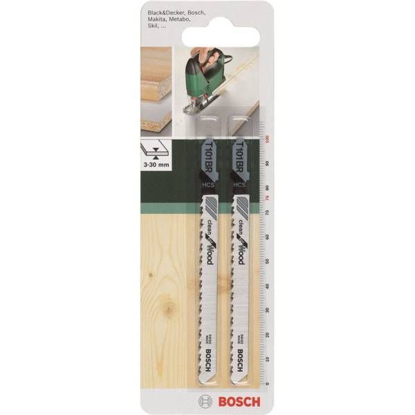 Полотно пилочное для электролобзика HSC Bosch, для дерева T 101 BR, 2.5х100мм, 2шт (2.609.256.724) 2.609.256.724 фото