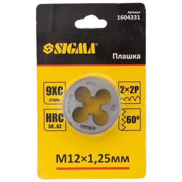 Плашка М12&times;1.25мм SIGMA (1604331) SG-1604331 фото