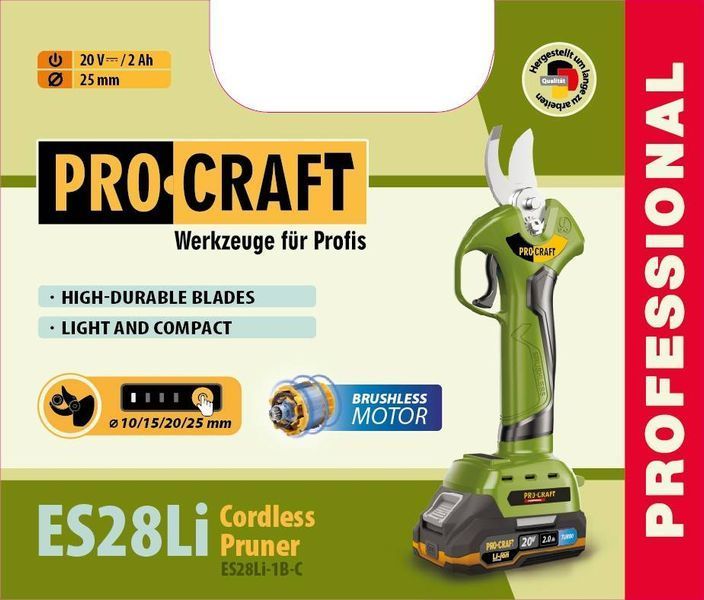 Аккумуляторный секатор Procraft ES28Li (с 1 акб) PC-030281 фото