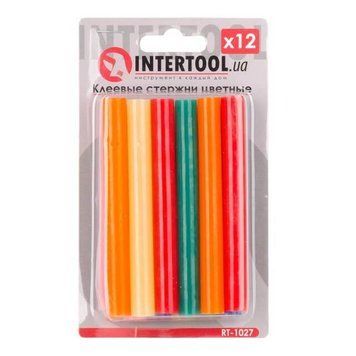 Комплект стрижнів клейових кольорових 11,2 мм * 100 мм, 12 шт. INTERTOOL RT-1027 RT-1027 фото