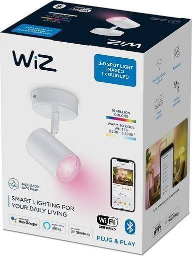 Умный накладной точечный светильник WiZ IMAGEO Spots 1х5W 2200-6500K RGB Wi-Fi белый (929002658701) 929002658701 фото