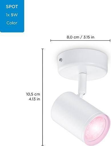 Умный накладной точечный светильник WiZ IMAGEO Spots 1х5W 2200-6500K RGB Wi-Fi белый (929002658701) 929002658701 фото