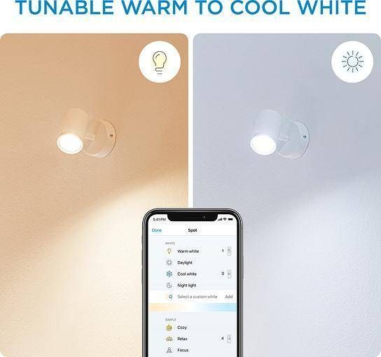 Умный накладной точечный светильник WiZ IMAGEO Spots 1х5W 2200-6500K RGB Wi-Fi белый (929002658701) 929002658701 фото