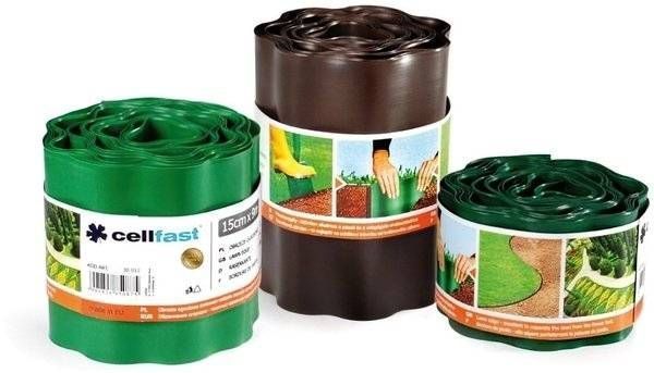 Стрічка газонна Cellfast, бордюрна, хвиляста, 15см x 9м, графіт (30-052) 30-052 фото
