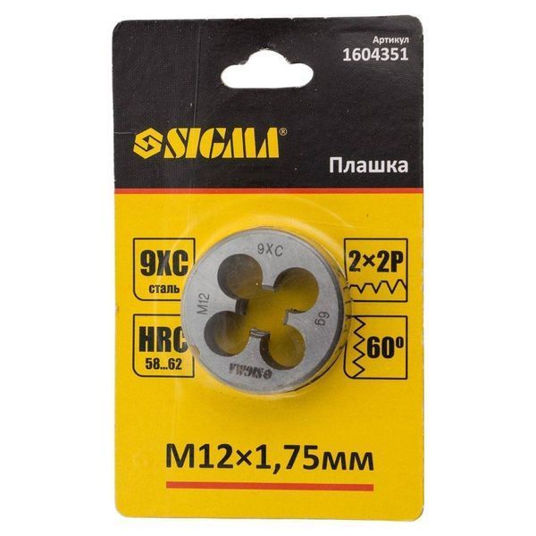 Плашка М12&times;1.75мм SIGMA (1604351) SG-1604351 фото