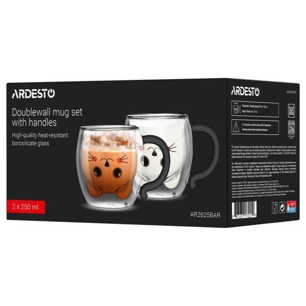 Набір чашок з підвійними стінками Ardesto Animals 250 мл AR2625BAR AR2625BAR фото