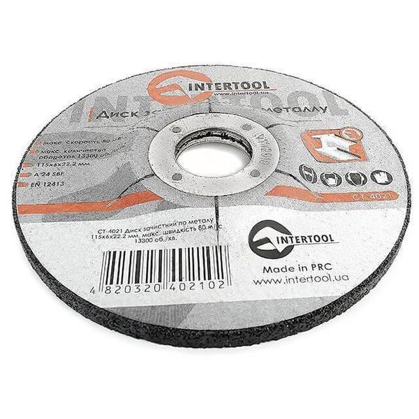Диск зачистний по металу 115x6x22.2 мм INTERTOOL CT-4021 CT-4021 фото