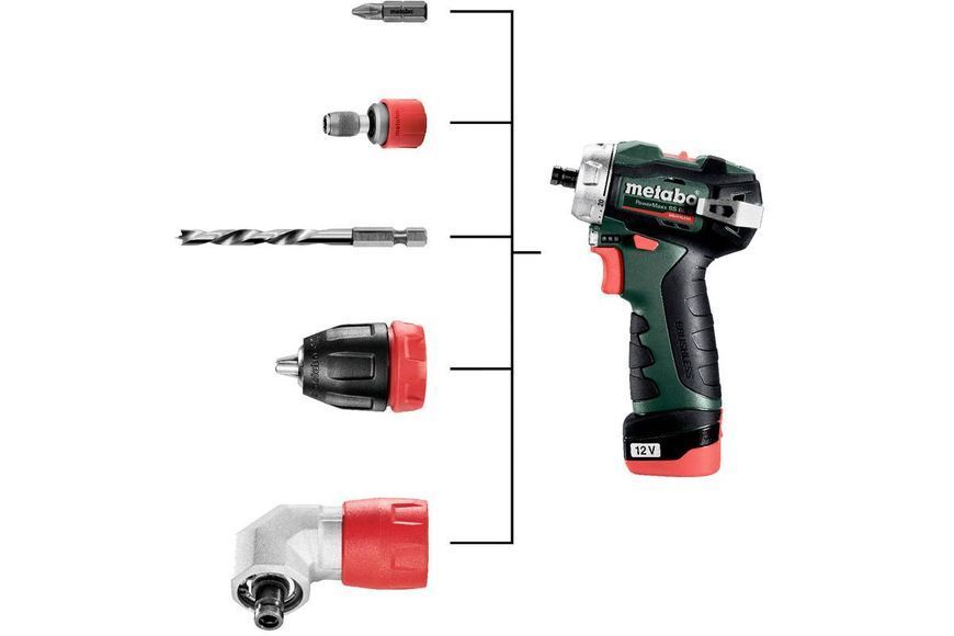 Шуруповерт-дрель Metabo POWERMAXX BS BL Q, аккумуляторная, Li-Power, 2*12 В, 2 Ач (601749500) 601749500 фото