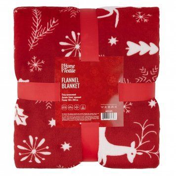 Плед Ardesto Christmas Flannel 160х200см, 100% поліестер, олені, червоний ART0126PB фото