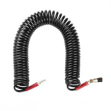Шланг BLACK M-Flex 8х12мм, 15м спіральний поліуретановий з поворотним шарніром, латунними швидкороз'ємними PT-1797 фото