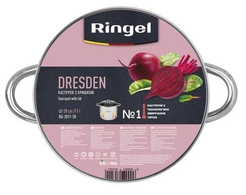 Каструля RINGEL Dresden Каструля 28 см (11л) з кришкою (RG-2011-28) RG-2011-28 фото
