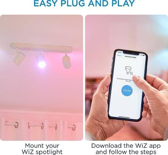 Розумний накладний точковий світильник WiZ IMAGEO Spots 3х5W 2200-6500K RGB Wi-Fi білий (929002658901) 929002658901 фото