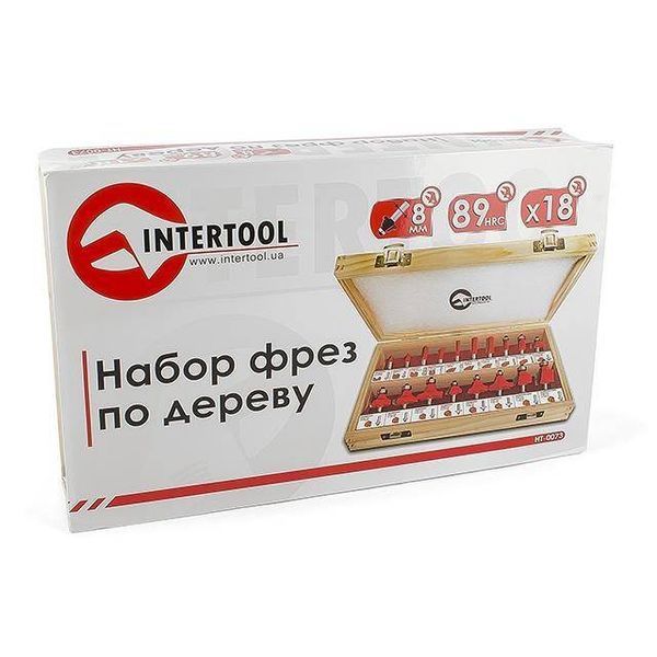 Набір фрез кінцевих по деревині, 18 шт INTERTOOL HT-0073 HT-0073 фото