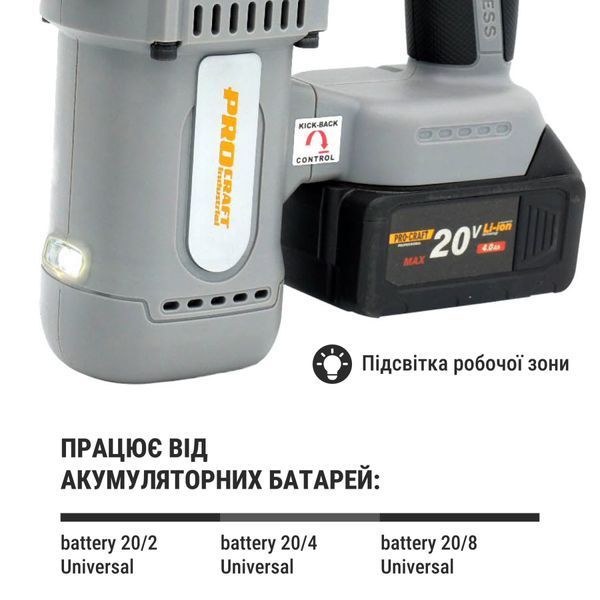 Акумуляторний перфоратор Procraft industrial HD20A (c 1 акб та зп) PC-100203 фото