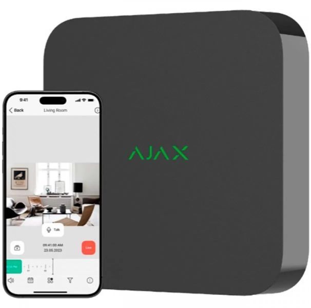 Мережевий відеореєстратор Ajax NVR, 8 каналів, jeweller, чорний 000034515 фото