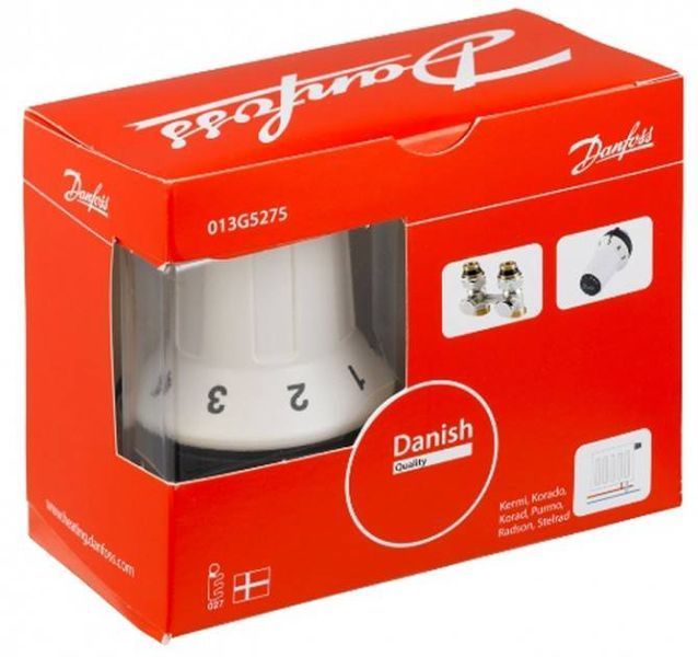 Комплект радиаторных терморегуляторов Danfoss RAS-CK+RLV-KS 1/2", прямой (013G5275) 013G5275 фото