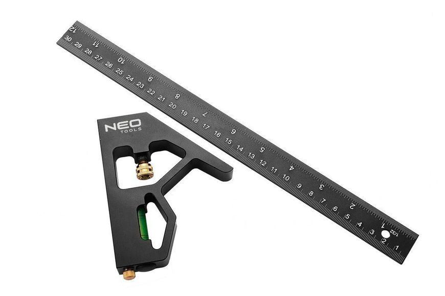 Кутник Neo Tools, алюміній, 30 см, руків`я з високою точністю нахилу 72-127 фото