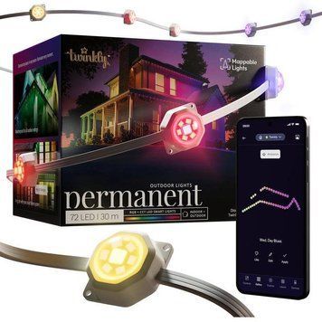 Smart LED Гірлянда Twinkly Permanent Light 72 RGB LED String, White Wire, Plug F (TWPL072STP-TEU) TWPL072STP-TEU фото