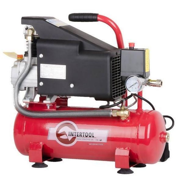 Компрессор 9л, 0.75кВт, 1.0HP, 220В, 8aтм, 160л/мин INTERTOOL PT-0002 PT-0002 фото