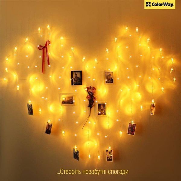 Світлодіодна гірлянда ColorWay (CW-LCP-20L30BU) 20LED, 3м, з прищіпками для фото, USB CW-LCP-20L30BU фото