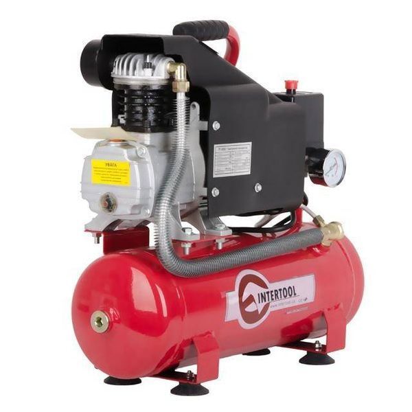 Компрессор 9л, 0.75кВт, 1.0HP, 220В, 8aтм, 160л/мин INTERTOOL PT-0002 PT-0002 фото