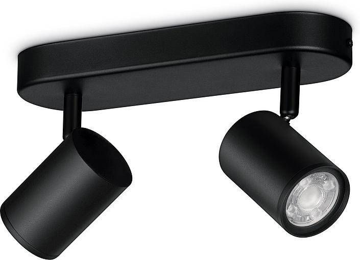 Розумний накладний точковий світильник WiZ IMAGEO Spots 2х5W 2200-6500K RGB Wi-Fi чорний (929002659101) 929002659101 фото