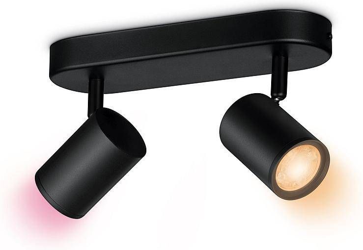 Розумний накладний точковий світильник WiZ IMAGEO Spots 2х5W 2200-6500K RGB Wi-Fi чорний (929002659101) 929002659101 фото