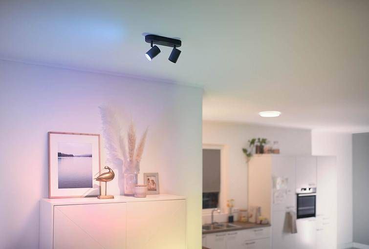 Розумний накладний точковий світильник WiZ IMAGEO Spots 2х5W 2200-6500K RGB Wi-Fi чорний (929002659101) 929002659101 фото