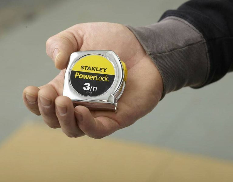 Рулетка вимірювальна Powerlock&reg; довжиною 3 м, шириною 12,7 мм в хромованому пластмасовому корпусі STANLEY 0-33-238 0-33-238 фото