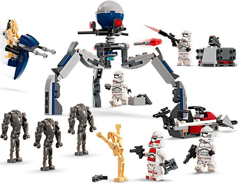 Конструктор LEGO Star Wars Клоны-пехотинцы и Боевой дроид. Боевой набор 215 деталей (75372) 75372 фото