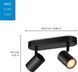 Розумний накладний точковий світильник WiZ IMAGEO Spots 2х5W 2200-6500K RGB Wi-Fi чорний (929002659101) 929002659101 фото 12