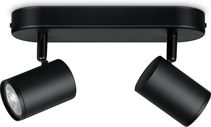 Розумний накладний точковий світильник WiZ IMAGEO Spots 2х5W 2200-6500K RGB Wi-Fi чорний (929002659101) 929002659101 фото