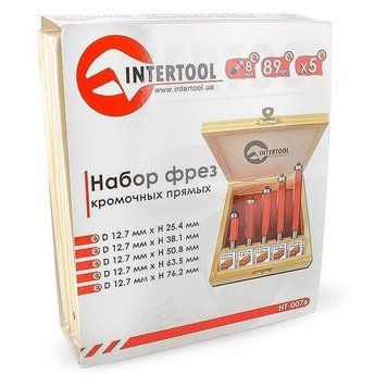 Набір фрез кромкових прямих, 5 шт. INTERTOOL HT-0076 HT-0076 фото