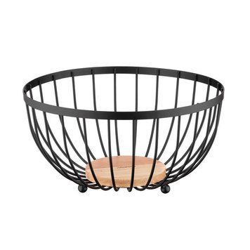 Корзина Ardesto Midori 25х25х13см, металл, дерево, черная (AR0904B) AR0904B фото