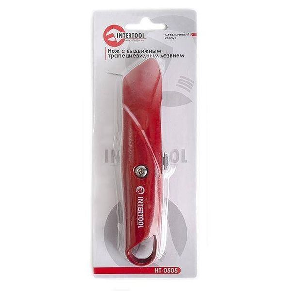 Нож с выдвижным трапециевидным лезвием, металлический корпус INTERTOOL HT-0505 HT-0505 фото