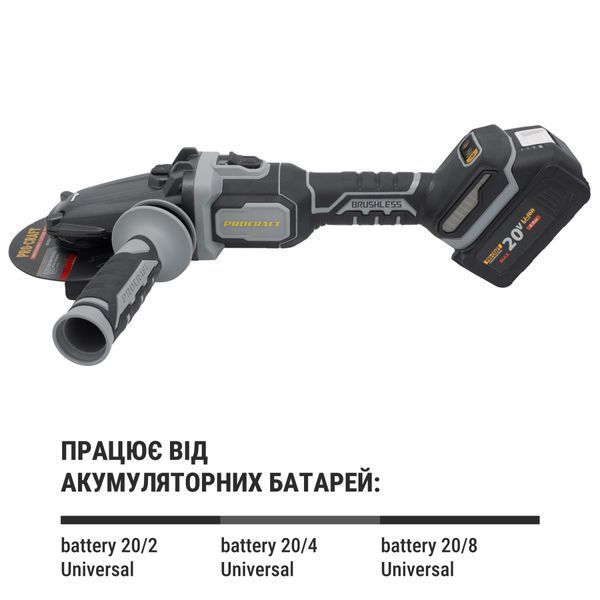 Акумуляторна болгарка Procraft industrial AG125С (без акб та зп) PC-101255 фото