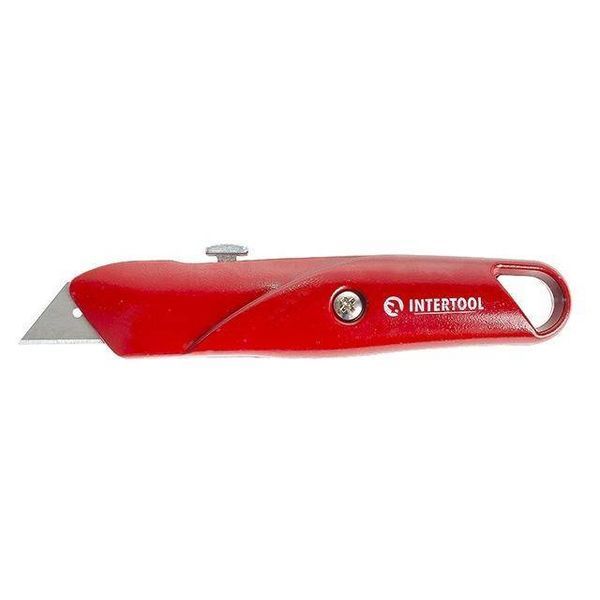Нож с выдвижным трапециевидным лезвием, металлический корпус INTERTOOL HT-0505 HT-0505 фото