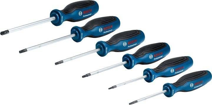 Отвертка Torx Bosch набор 6шт, T10х75, T15х75, T20x100, T25x100, T30x125, T40x125 мм 1.600.A01.V09 фото