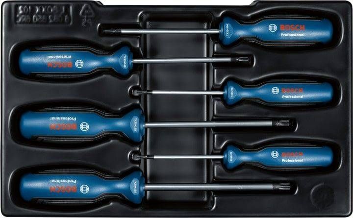 Отвертка Torx Bosch набор 6шт, T10х75, T15х75, T20x100, T25x100, T30x125, T40x125 мм 1.600.A01.V09 фото