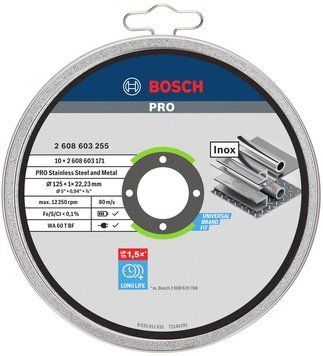 Диск відрізний Bosch Professional Stand по металу, 125х1.0х22.2мм, 10шт 2.608.603.255 фото