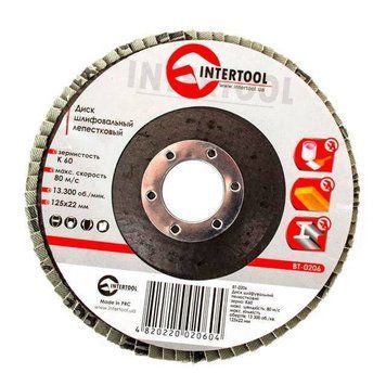Диск шлифовальный лепестковый 125 x 22мм зерно K60 INTERTOOL BT-0206 BT-0206 фото