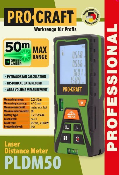 Лазерний далекомір Procraft PLDM50 PC-000503 фото